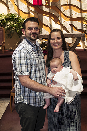 Mike and Megan holding Michael
